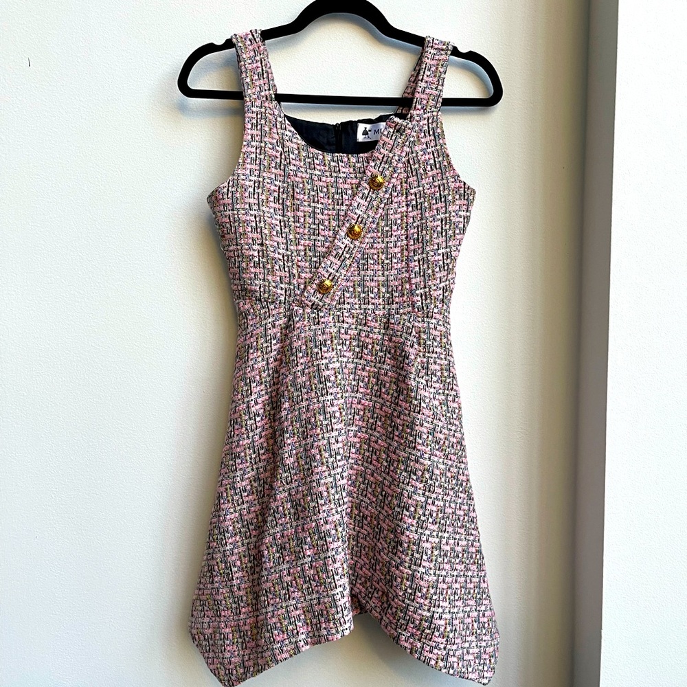 Pink tweed dress